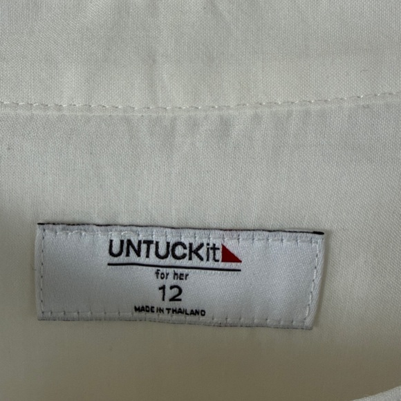 Untuckit Farrah Eyelet Button-Front White Dress - Picture 3 of 5